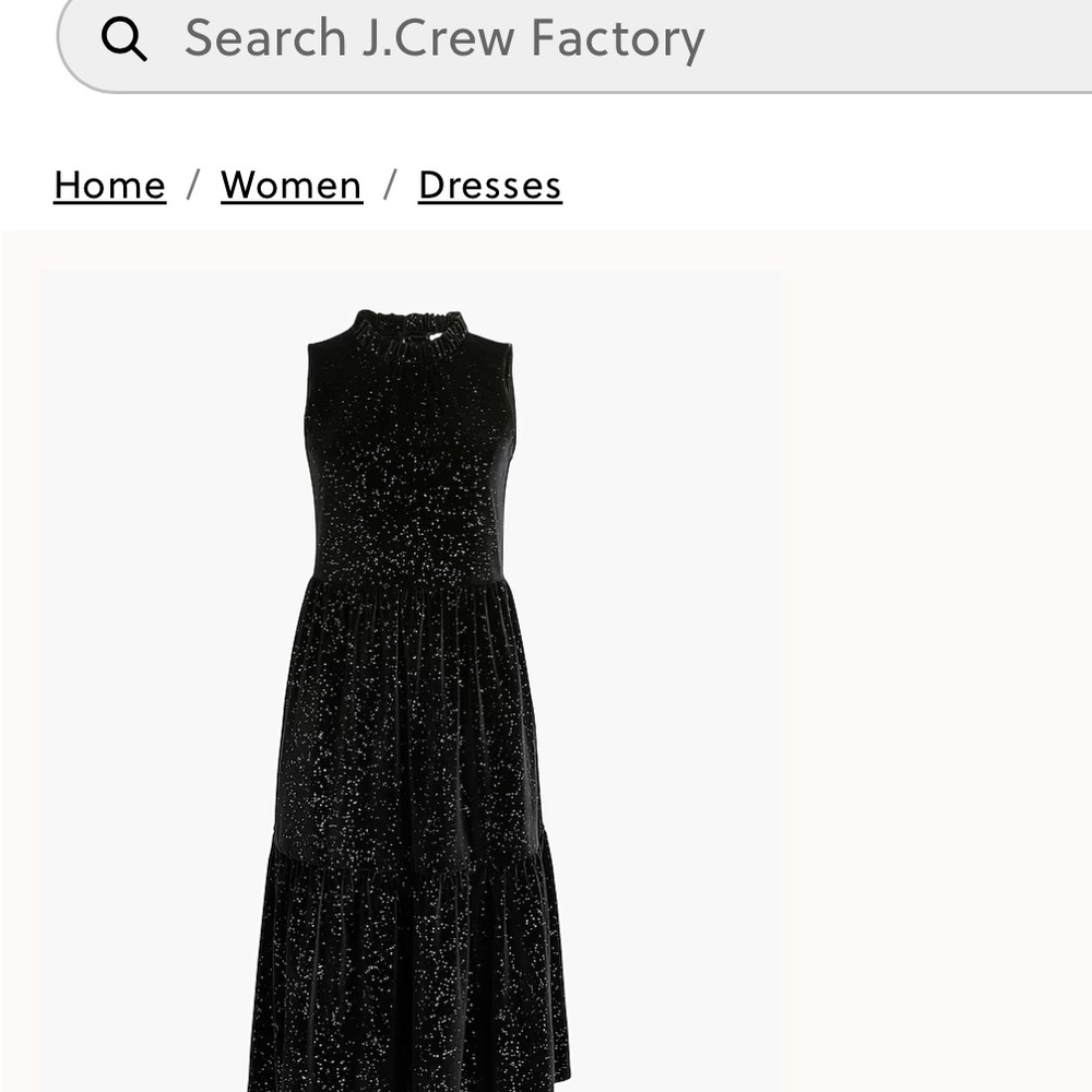 J. Crew Black Glitter Midi Dress